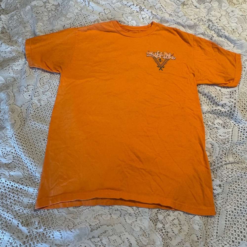 Salt Life Orange Graphic T Shirt Men's Medium Fishing Bass Live The Life